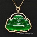 Bijoux de pierre précieuse de jade Maitreya Bouddha